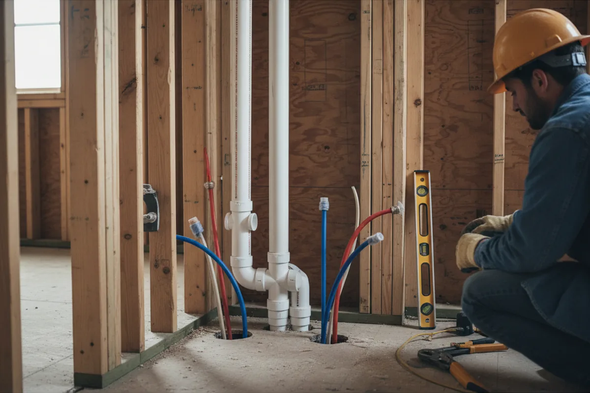 Drain and supply rough-in during Drain Cleaning in Wilkinson