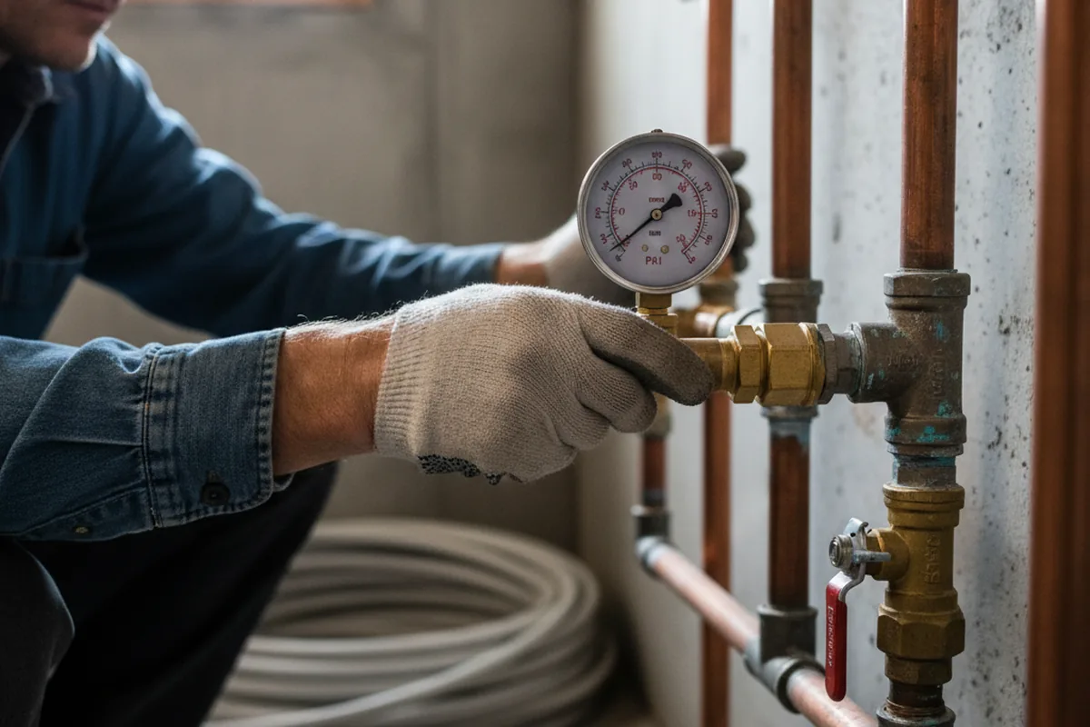 Pressure testing a repaired line during Water Line Repair in Wilkinson